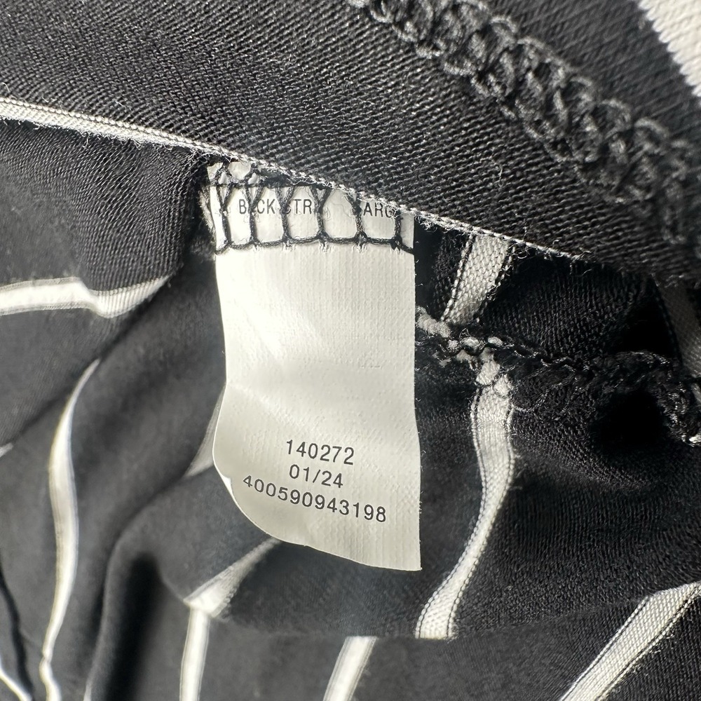 SO Goods For Life Black White Stripes Women's Large V-Neck Short Sleeve T-shirt - Picture 8 of 9